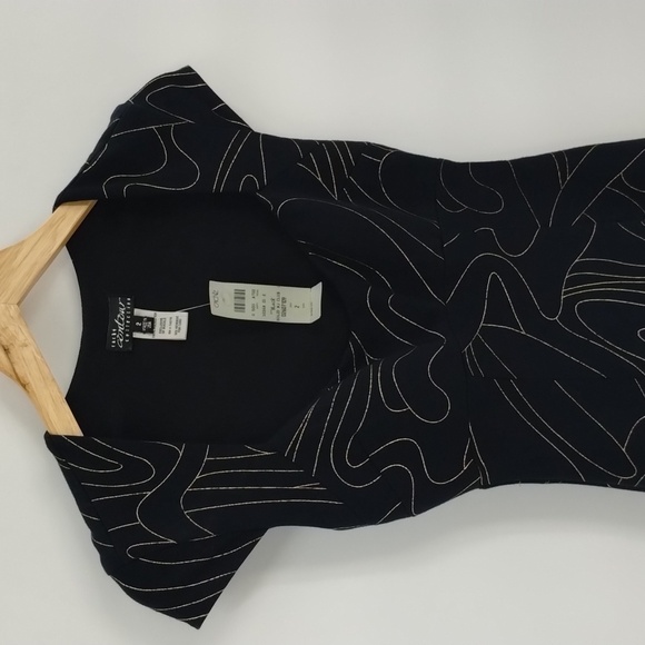 Cache Contour Collection Fitted Dress Little Black stretch size 2 imperial waist - Picture 2 of 10